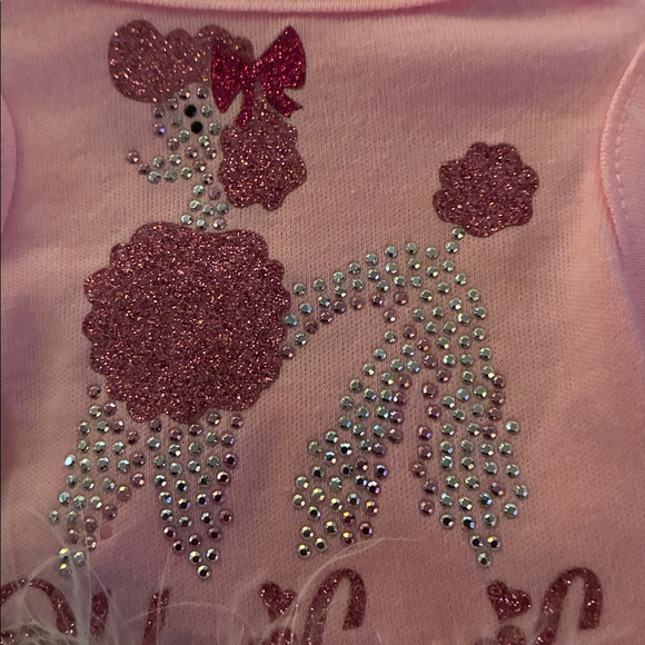 Pink Dog Dress with Glitter Poodle Design - Picture 4 of 5